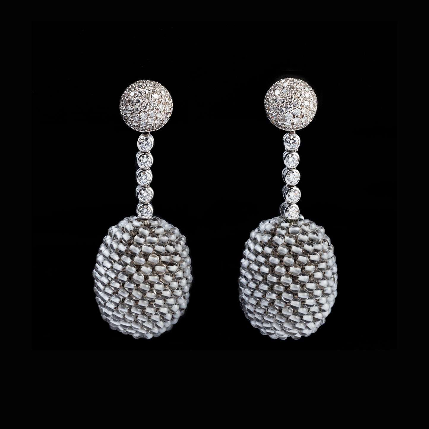 A. E. Köchert Diamond and Rock Crystal Earrings