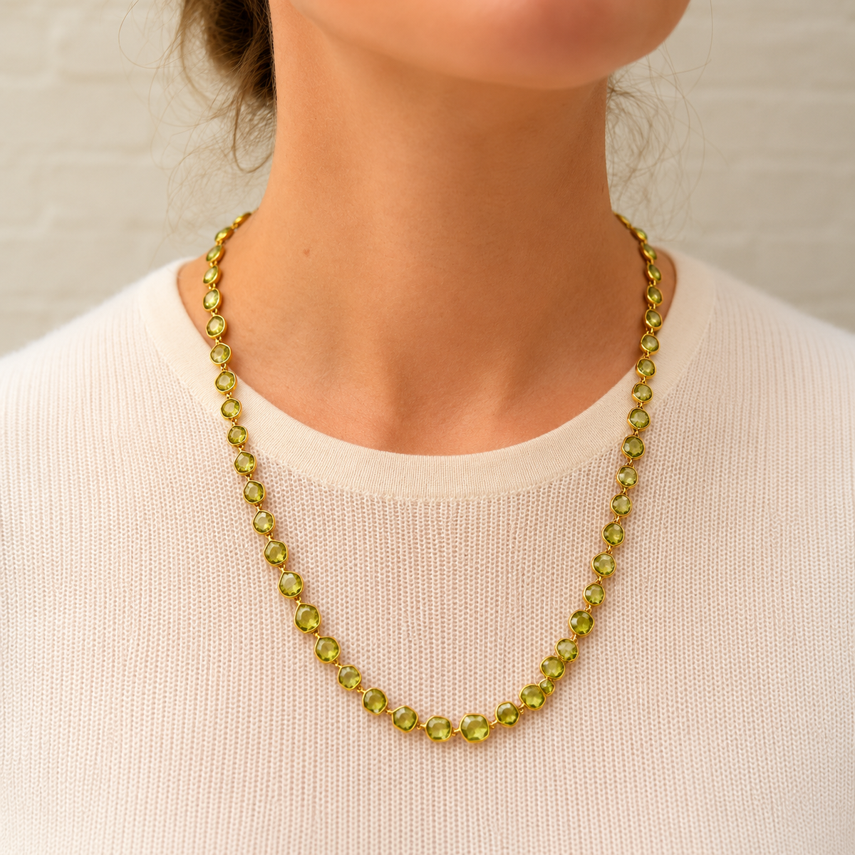 Gem Palace Peridot Link Necklace