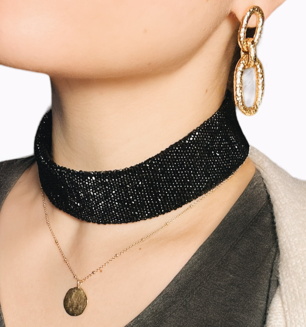 Vintage Bohemian Glass Bead Choker