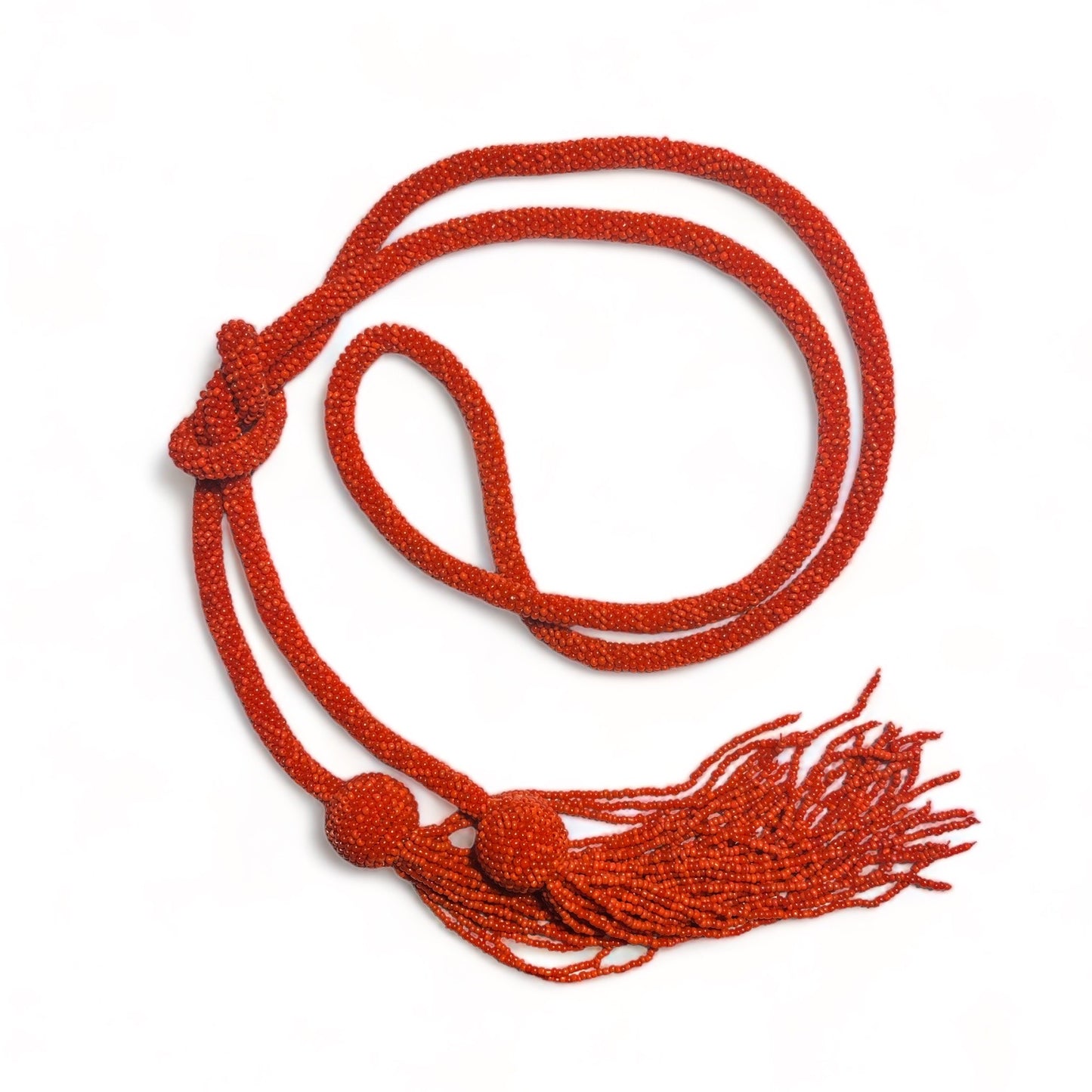 Vintage Bohemian Glass Bead Lariat Necklace