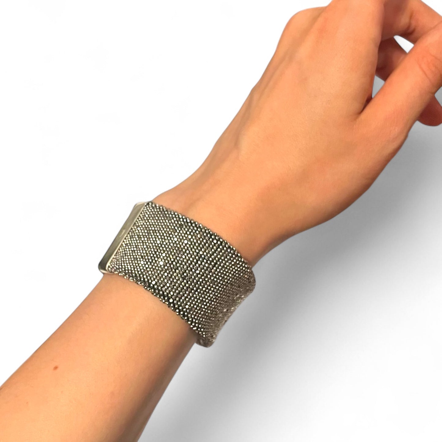 Vintage Bohemian Glass Bead Cuff Bracelet