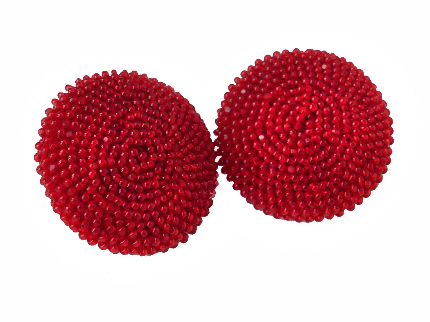 Vintage Bohemian Glass Bead Clip Earrings