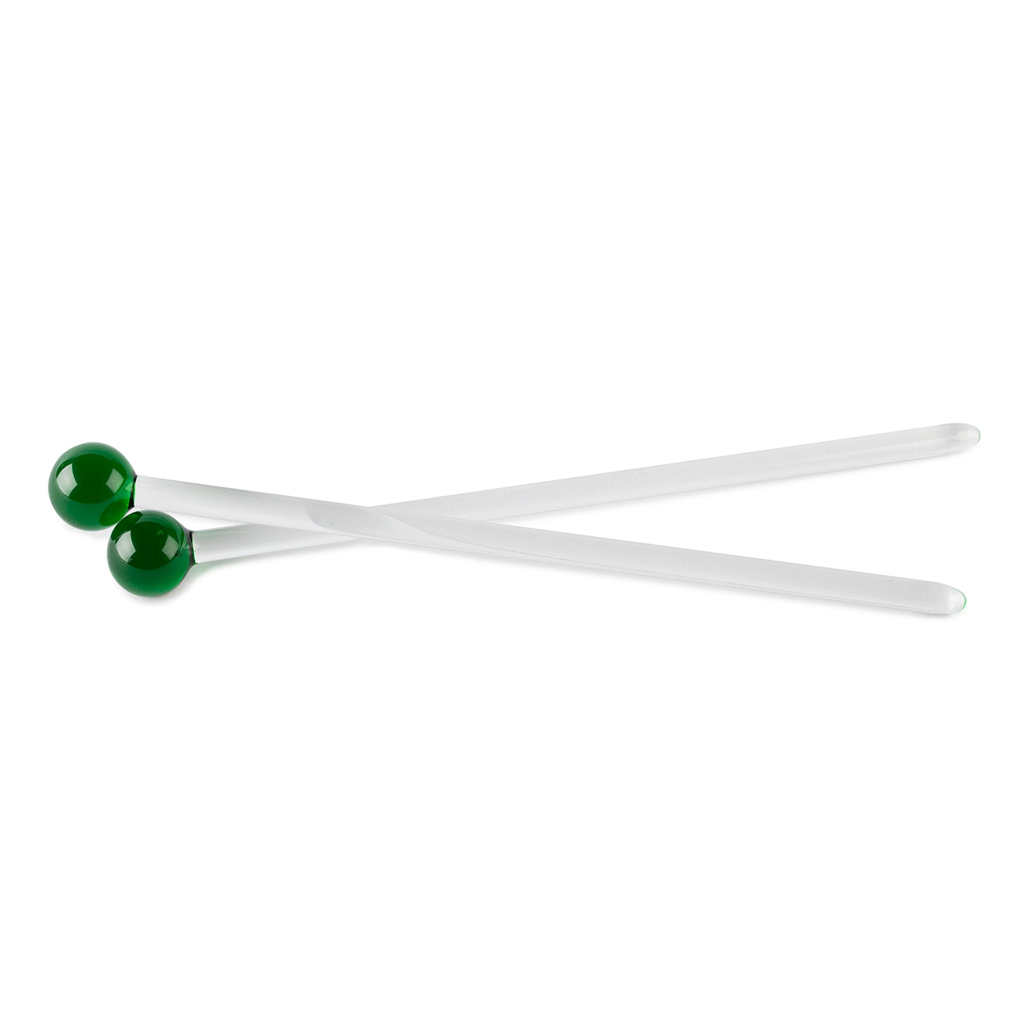 Glass Drinks Stirrer with green accent