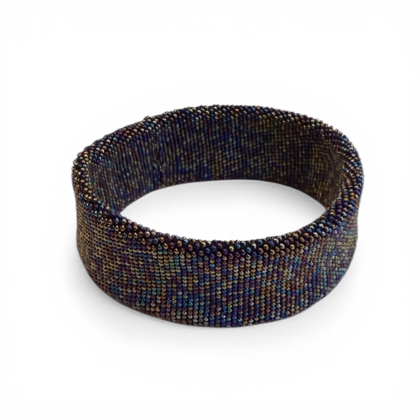 Vintage Bohemian Glass Bead Cuff Bracelet