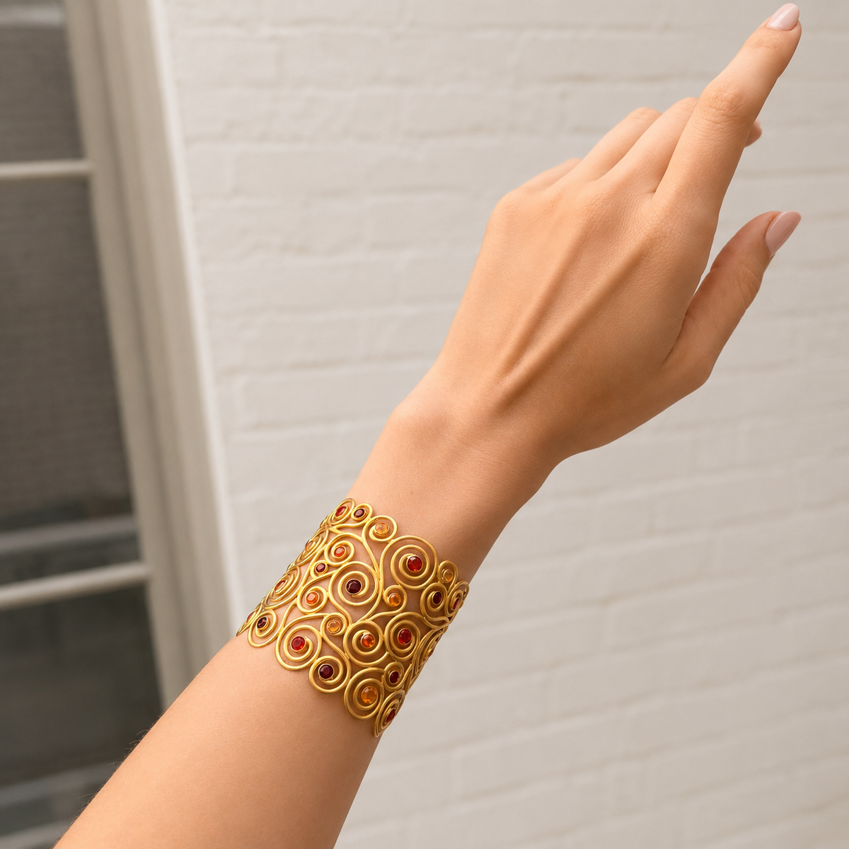 Munnu The Gem Palace Spiral Cuff Bracelet