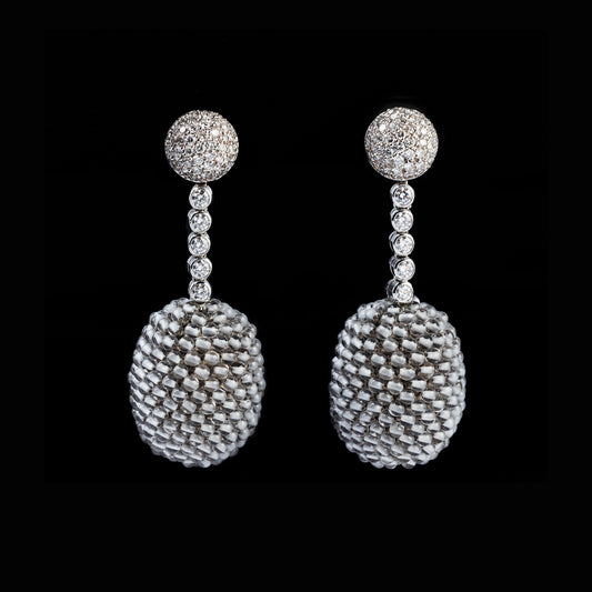 A. E. Köchert Diamond and Rock Crystal Earrings