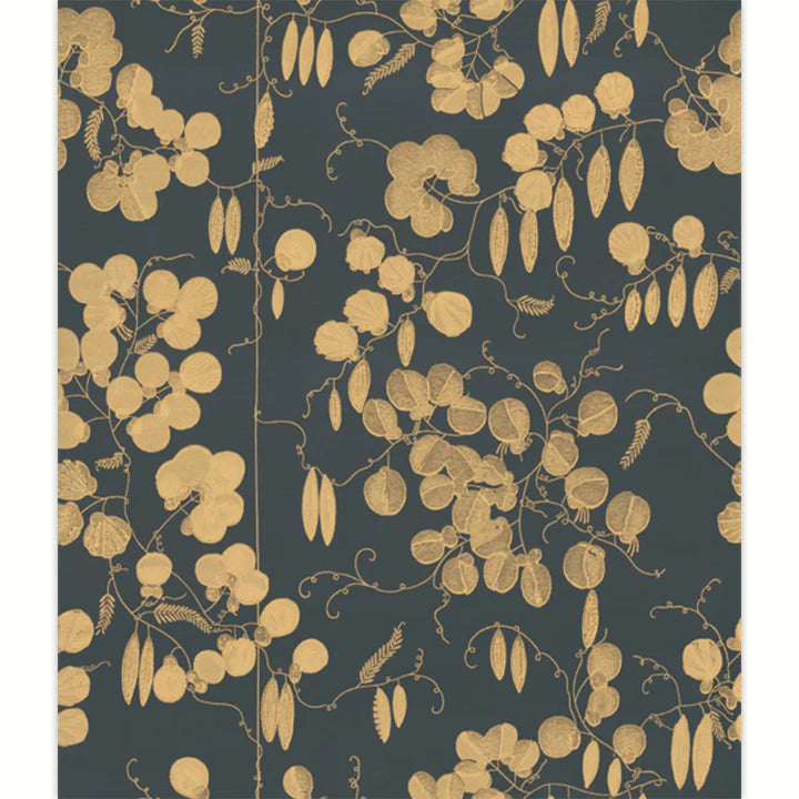 Rix Fantasy Wallpaper Broad Beans, gold on black