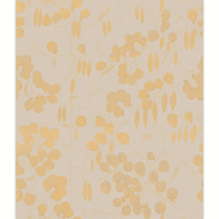 Rix Fantasy Wallpaper Broad Beans, gold on white