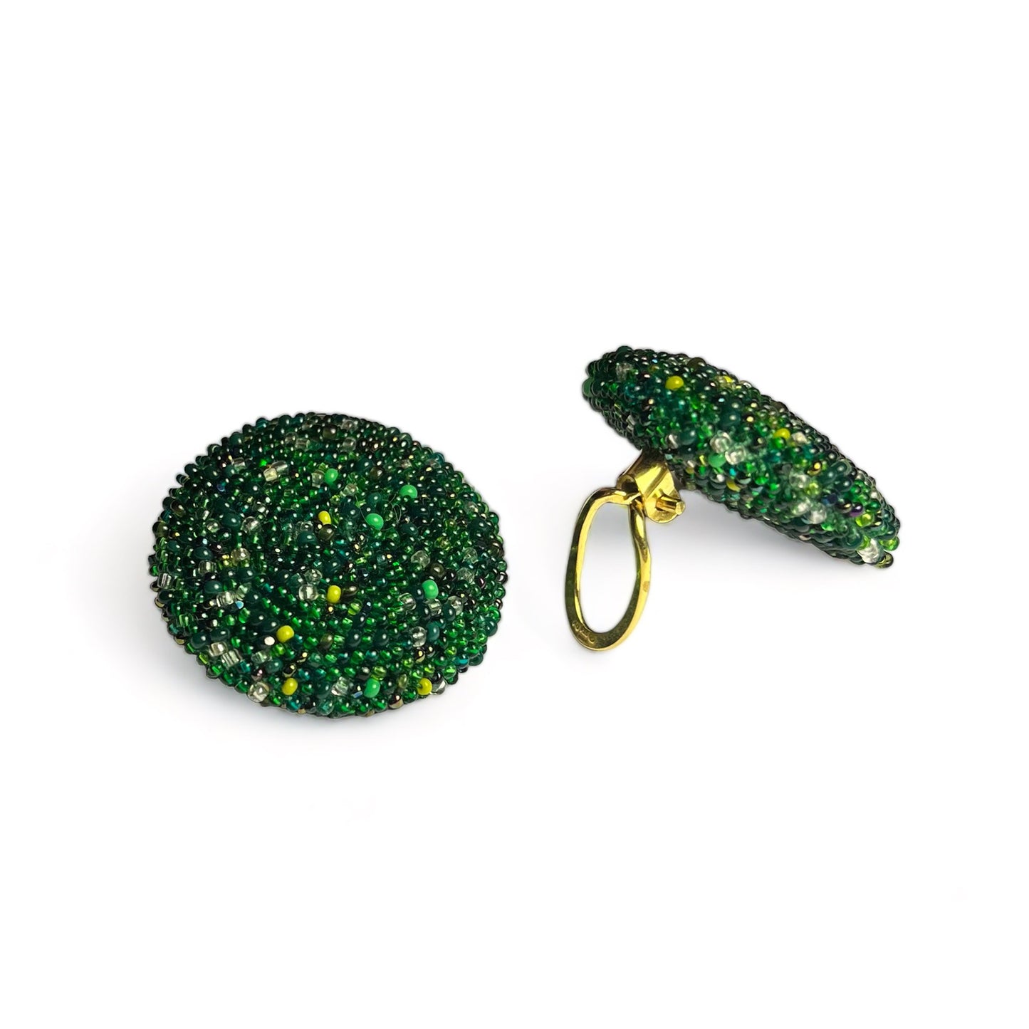 Vintage Bohemian Glass Bead Clip Earrings