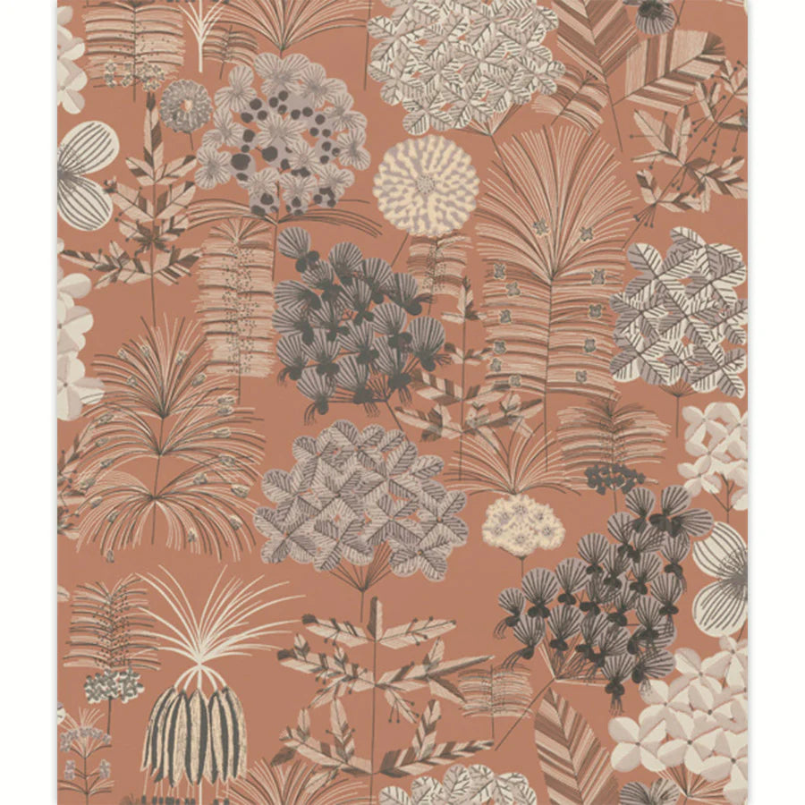 Rix Fantasy Flower Garden Wallpaper, brown