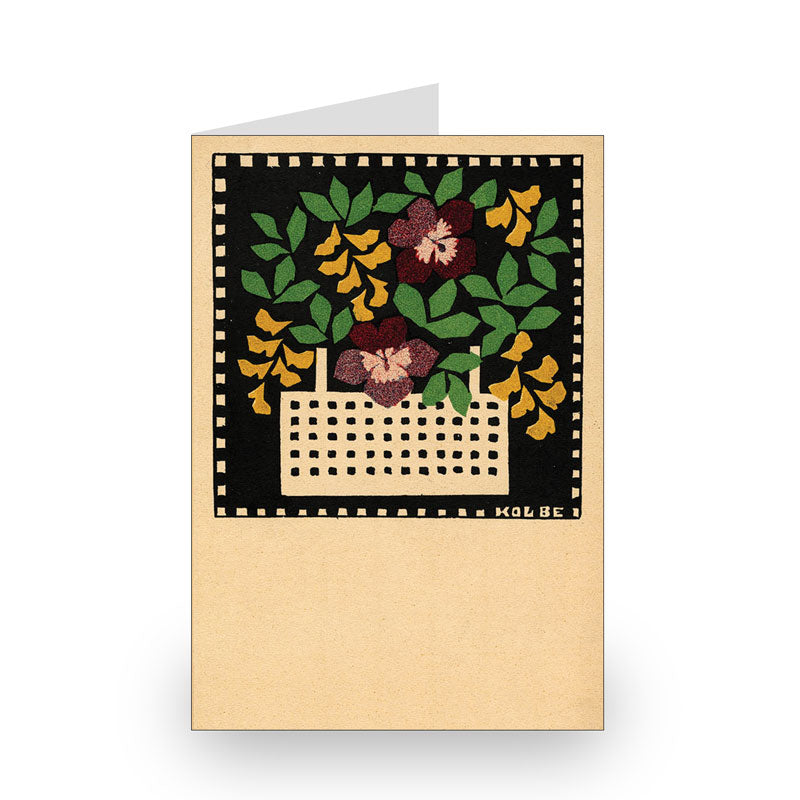 Lepoldine Kolbe, Basket of Flowers, 1907 [Single Card]