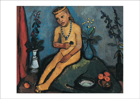 Paula Modersohn Becker: Nude Girl with Flower Vases [Postcard]