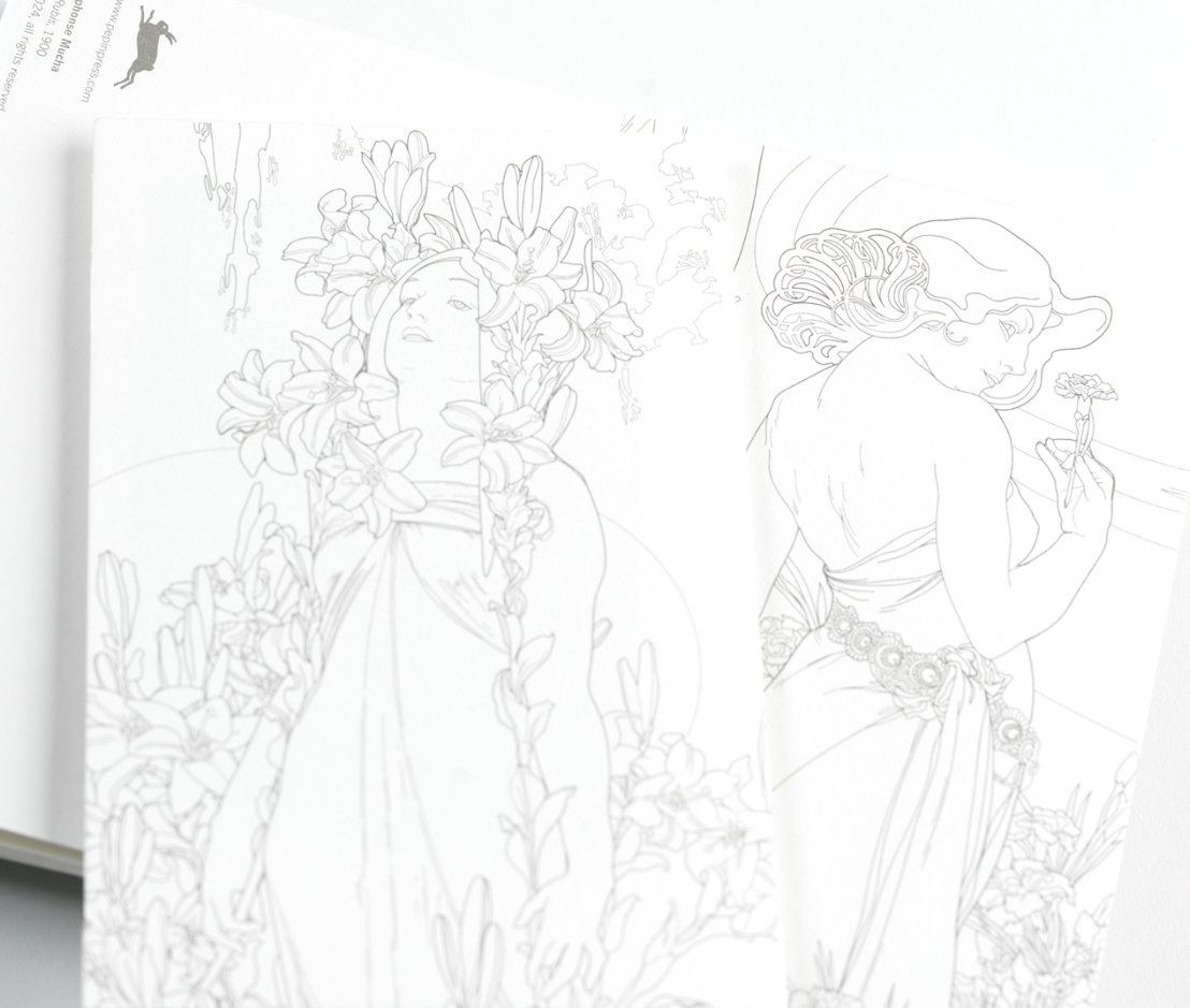 Alphonse Mucha: Watercolour Postcard Book