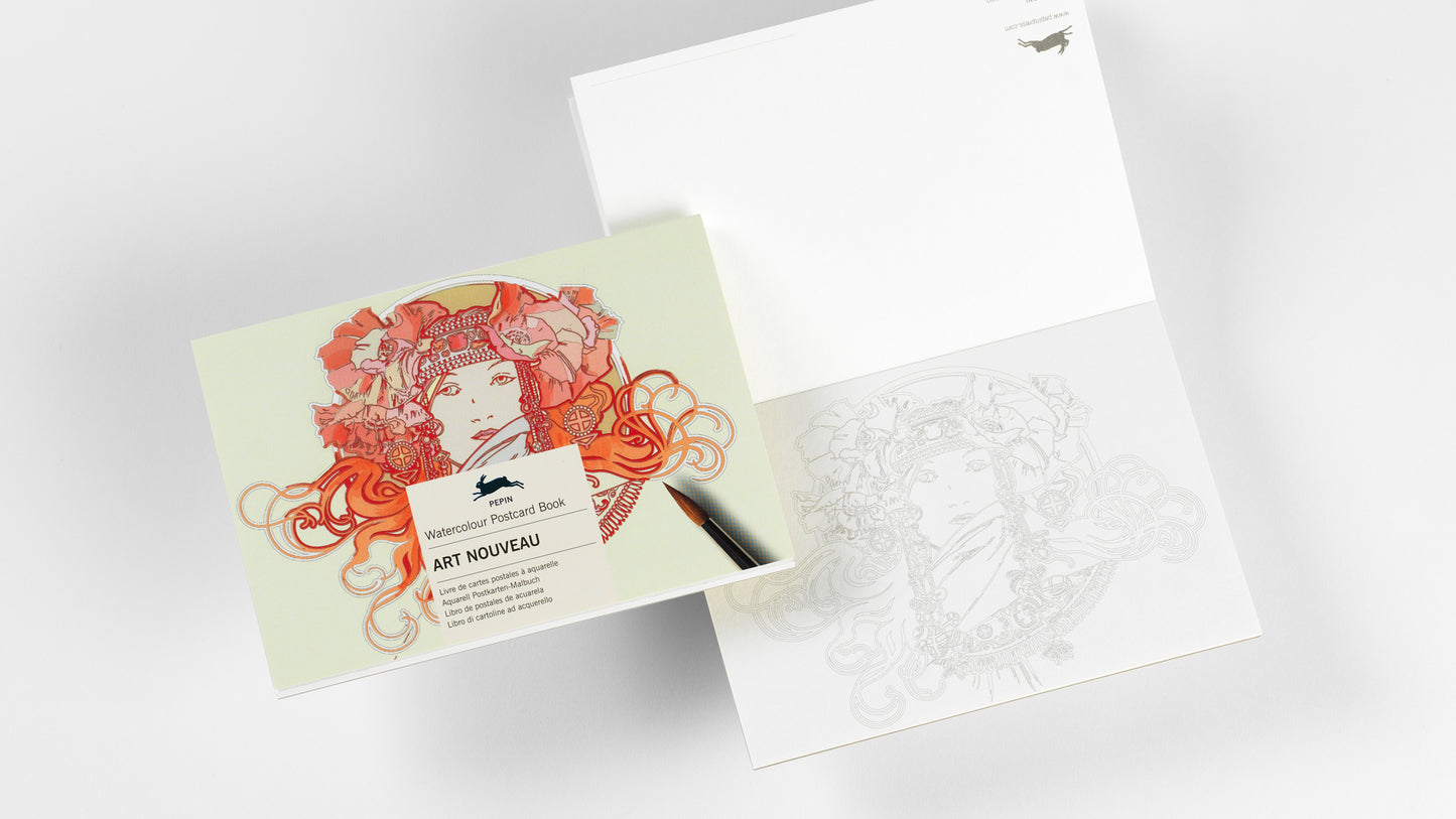 Art Nouveau: Watercolor Postcard Books by Pepin
