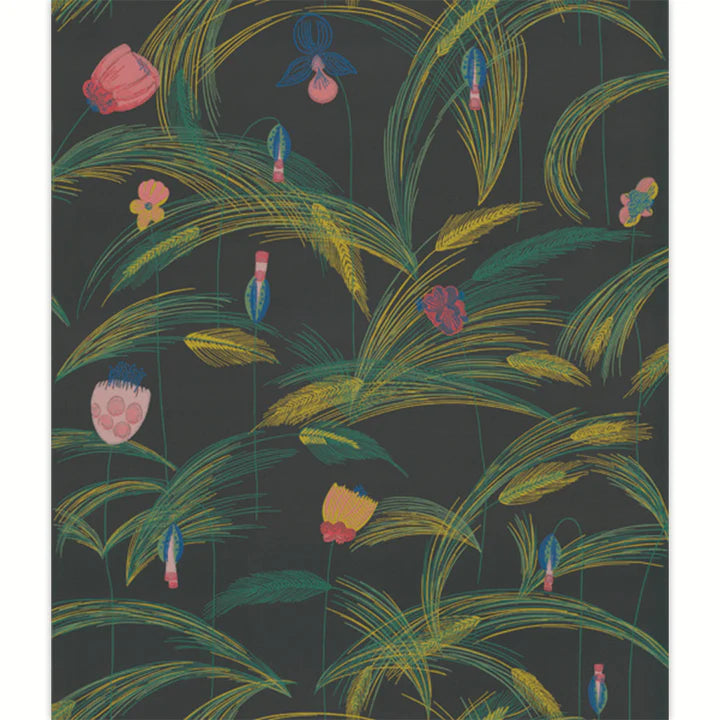 Rix Fantasy Poppy Wallpaper, black