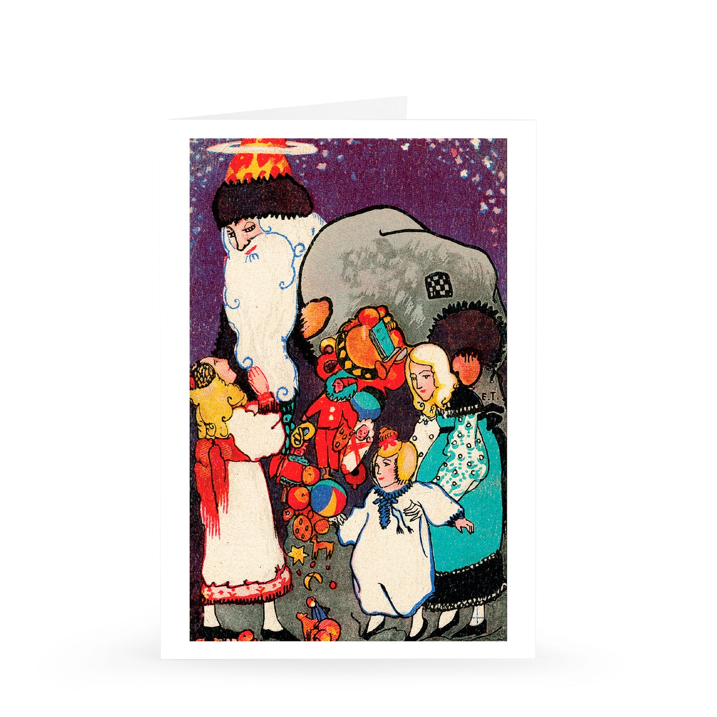 Artist Unknown (signed E.T.): St. Nicholas Card, 1912 [Single Card]