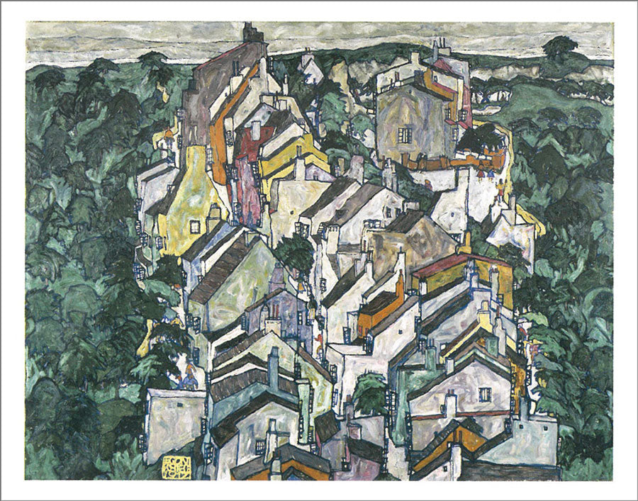 Egon Schiele: Town Among Greenery [Giclée Print]