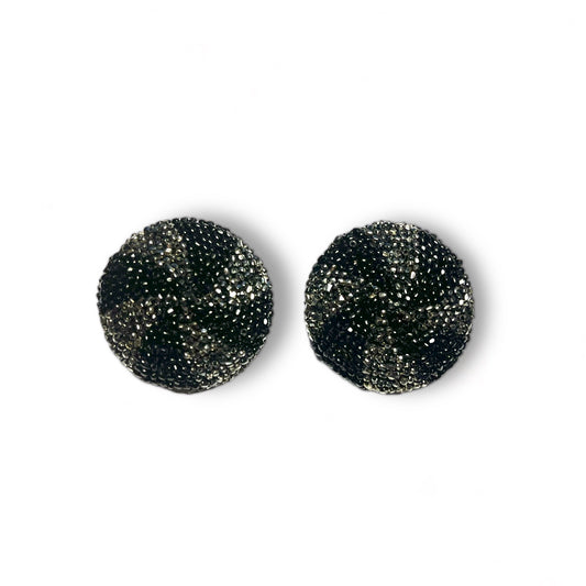 Vintage Bohemian Glass Bead Clip Earrings