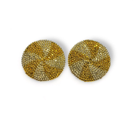 Vintage Bohemian Glass Bead Clip Earrings