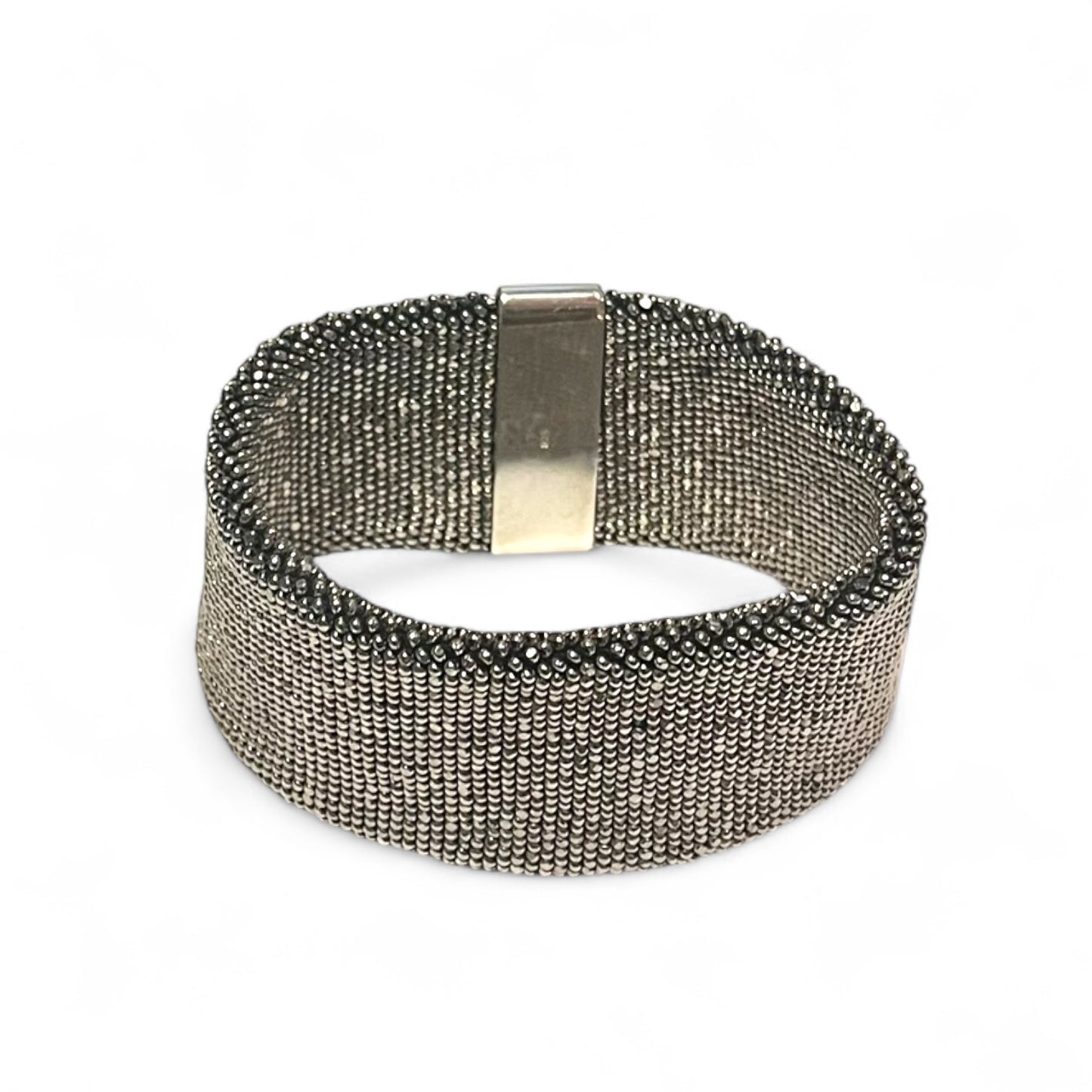 Vintage Bohemian Glass Bead Cuff Bracelet