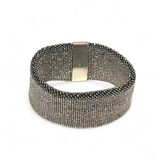 Vintage Bohemian Glass Bead Cuff Bracelet