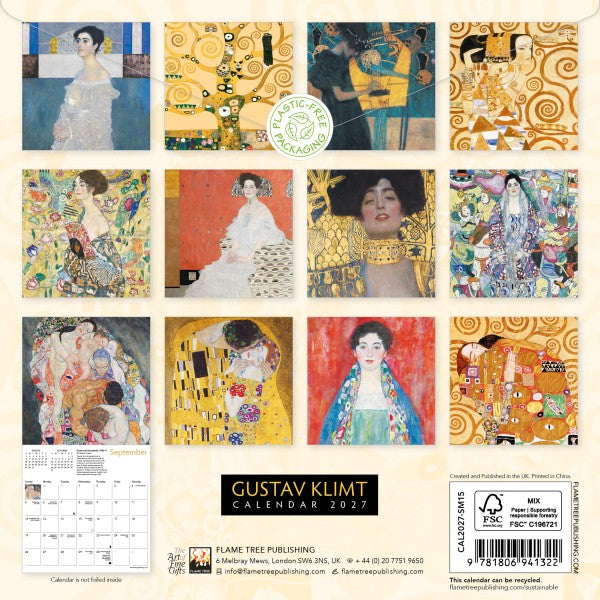 Gustav Klimt Mini Wall Calendar 2027