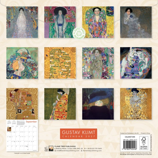 Gustav Klimt Wall Calendar 2027