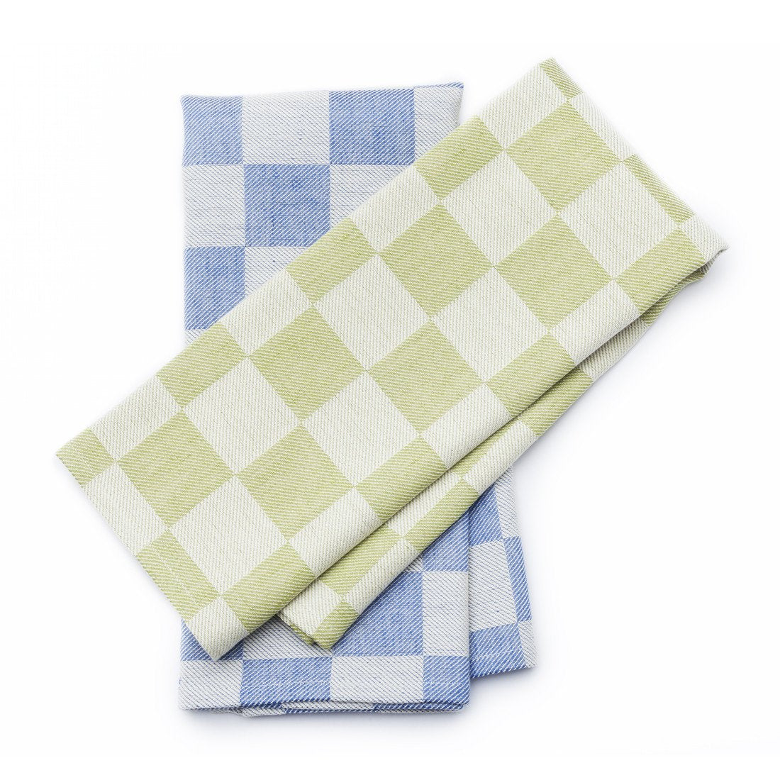 Vienna 1900 Towel - Ivory with large green or blue check
