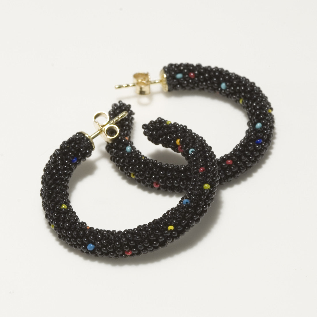 Vintage Bohemian Glass Bead Hoop Earrings