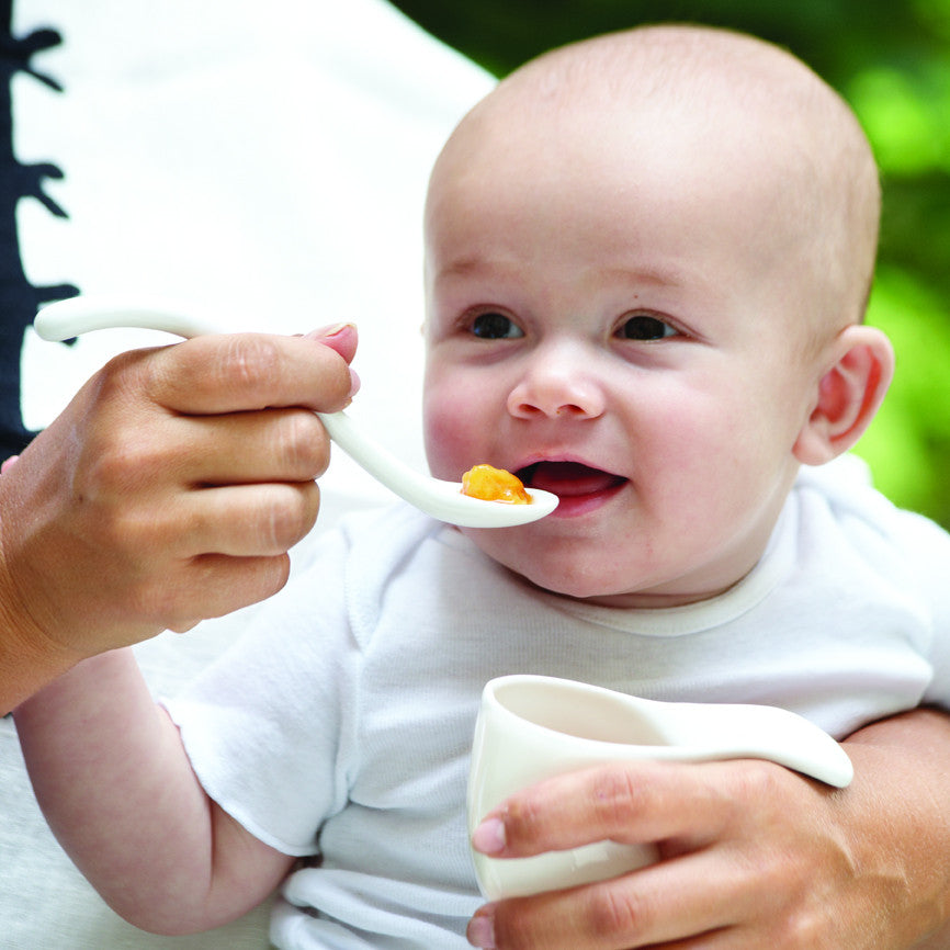 White Porcelain Baby Feeder