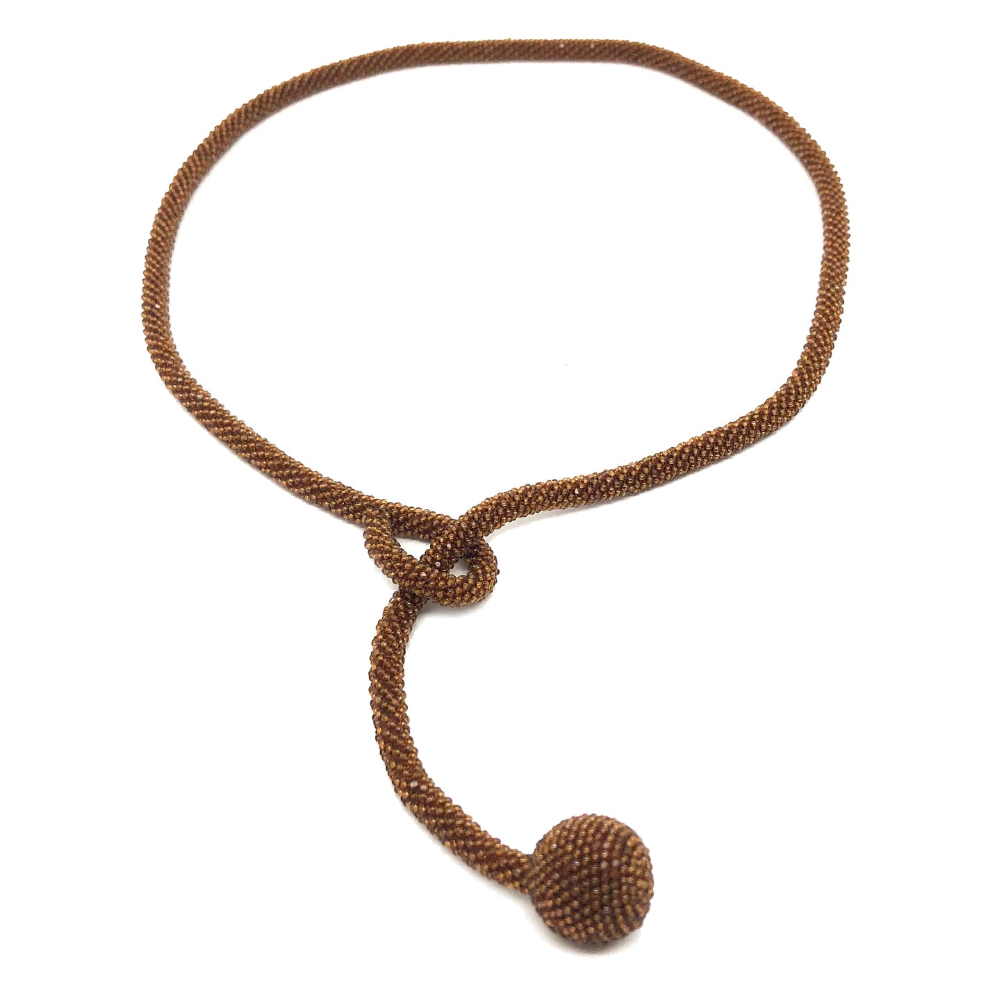 Bohemian Glass Bead Ball and Loop Necklace
