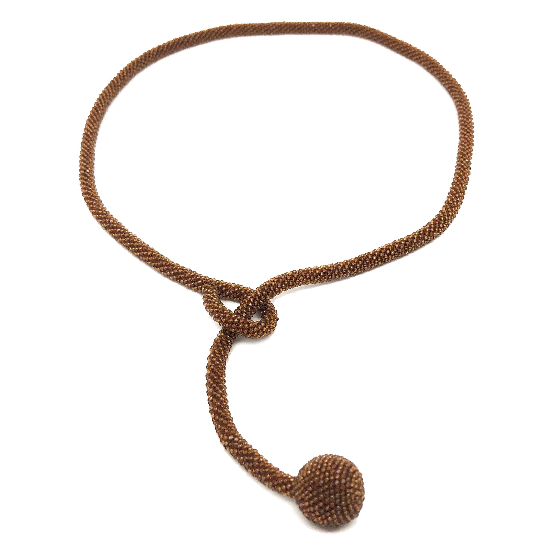 Bohemian Glass Bead Ball and Loop Necklace