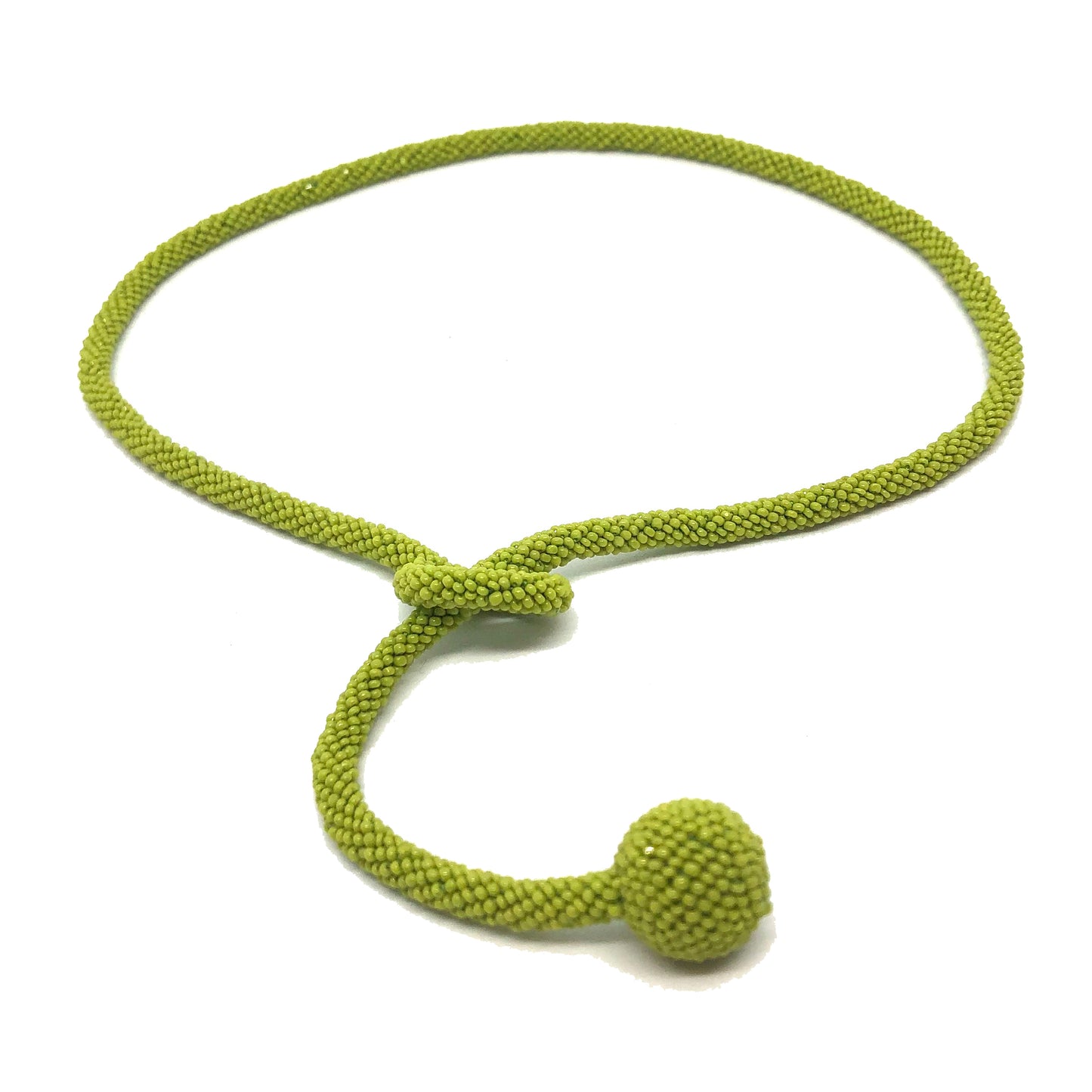 Bohemian Glass Bead Ball and Loop Necklace