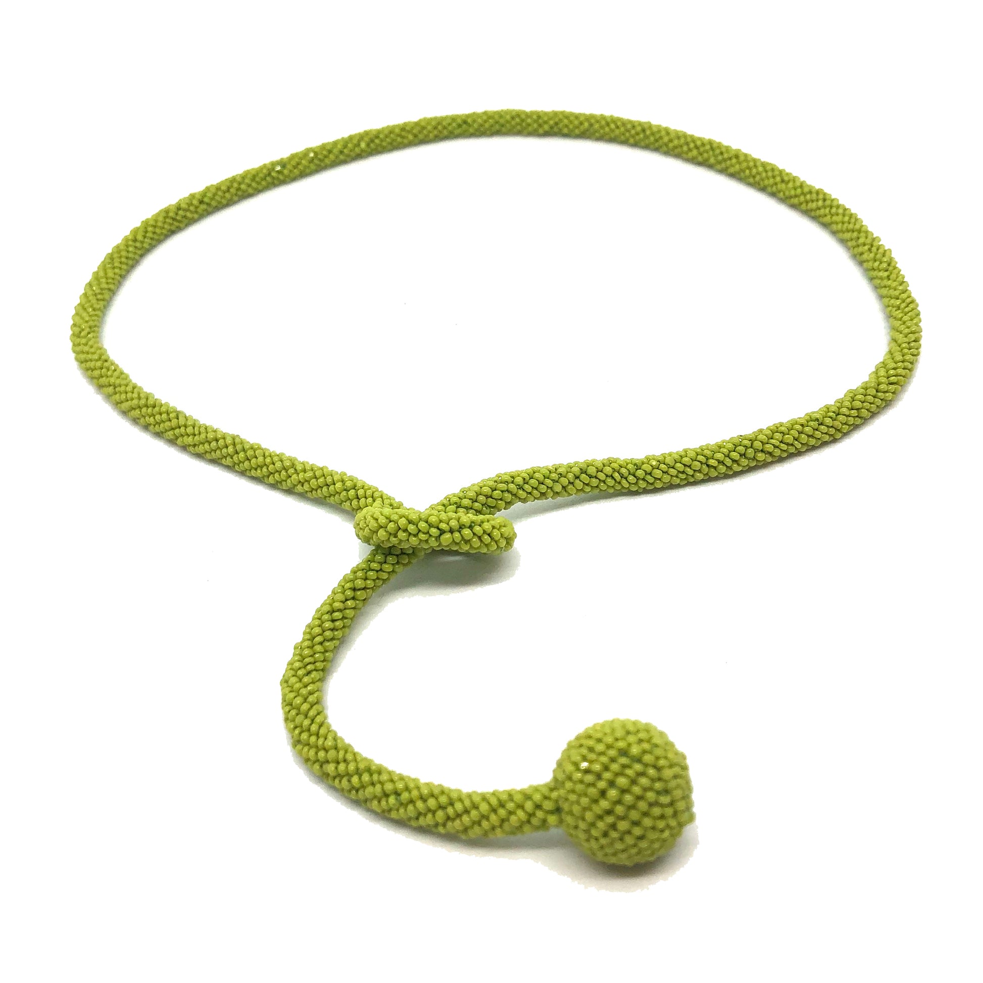 Bohemian Glass Bead Ball and Loop Necklace