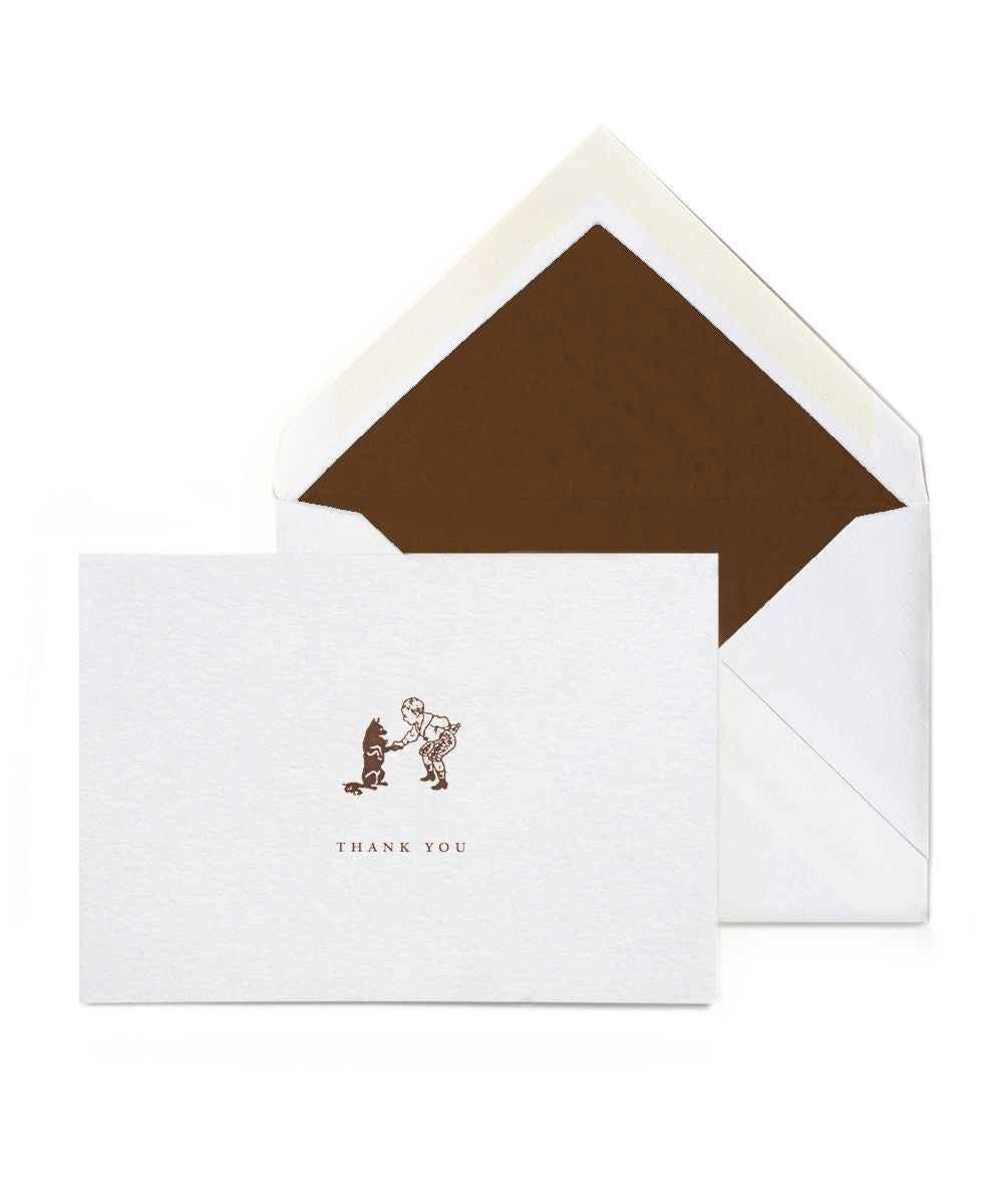 Boy And Dog Thank You Stationery