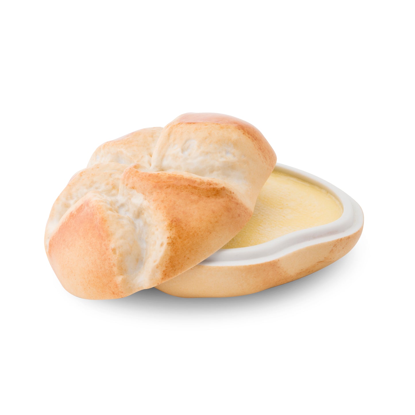 Porcelain Kaiser Roll Butter Dish
