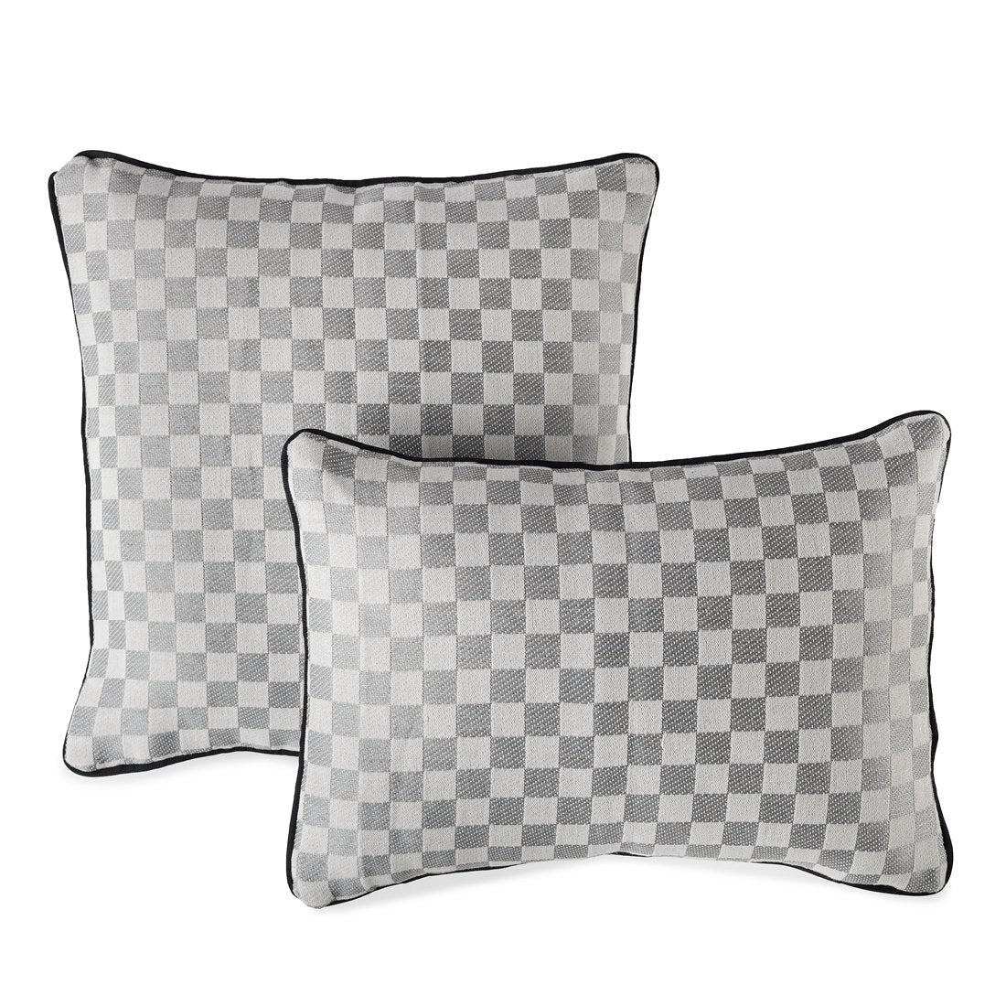 Gray and White Checks Pillows