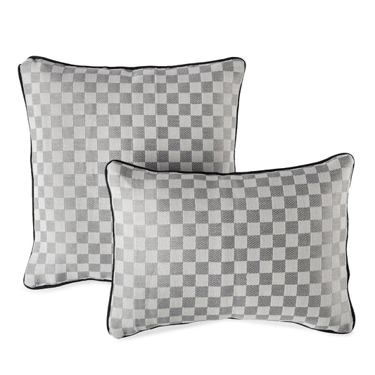 Gray and White Checks Pillows