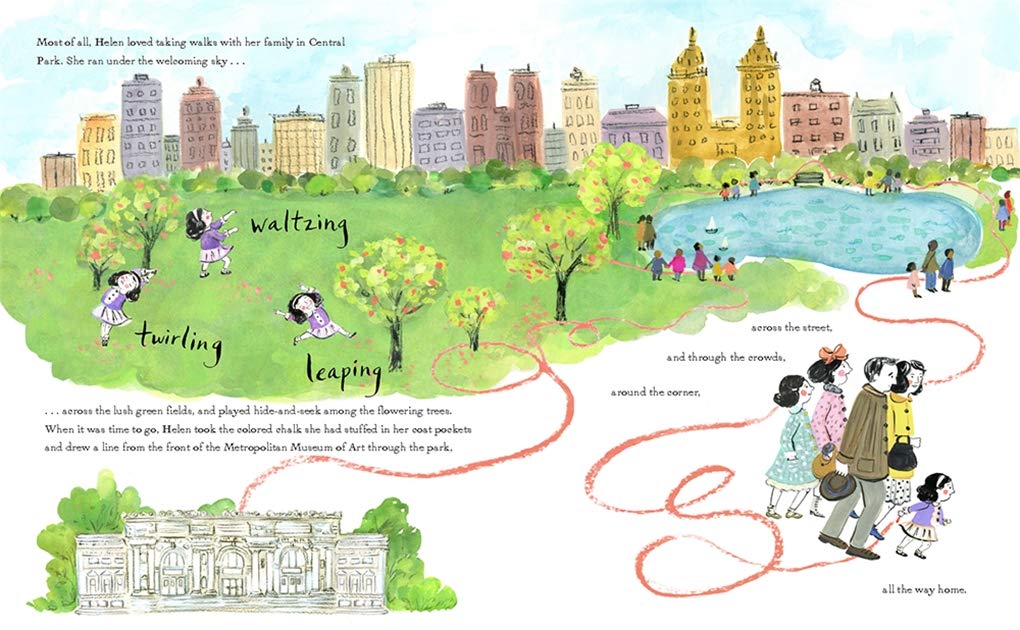 Dancing Through Fields of Color: The Story of Helen Frankenthaler by Elizabeth Brown and illustrated by Aimee Sicuro 