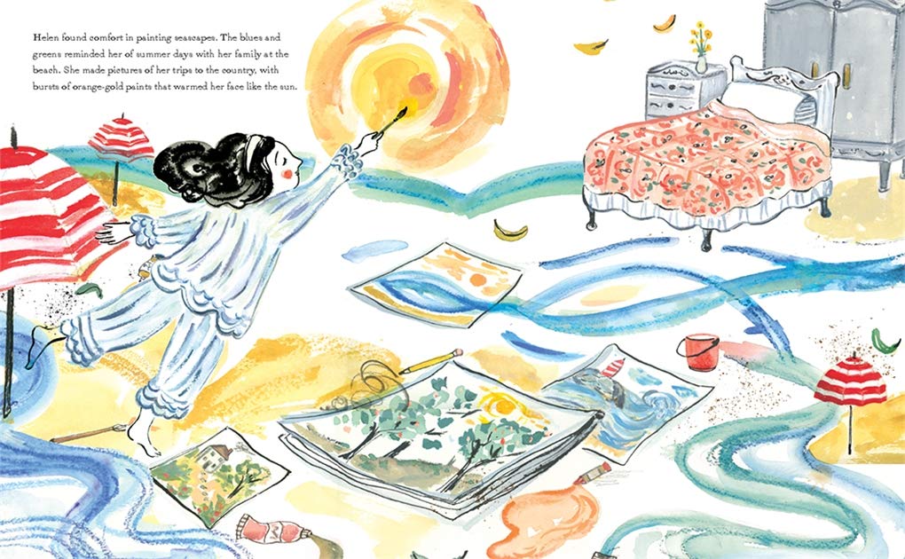 Dancing Through Fields of Color: The Story of Helen Frankenthaler by Elizabeth Brown and illustrated by Aimee Sicuro 