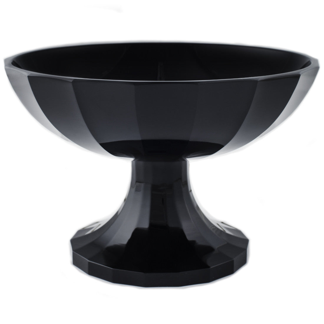 Dark Violet Facet-Cut Pedestal Bowl