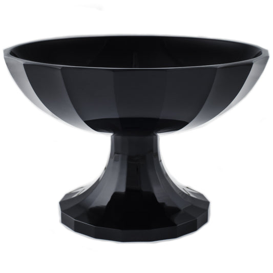 Dark Violet Facet-Cut Pedestal Bowl