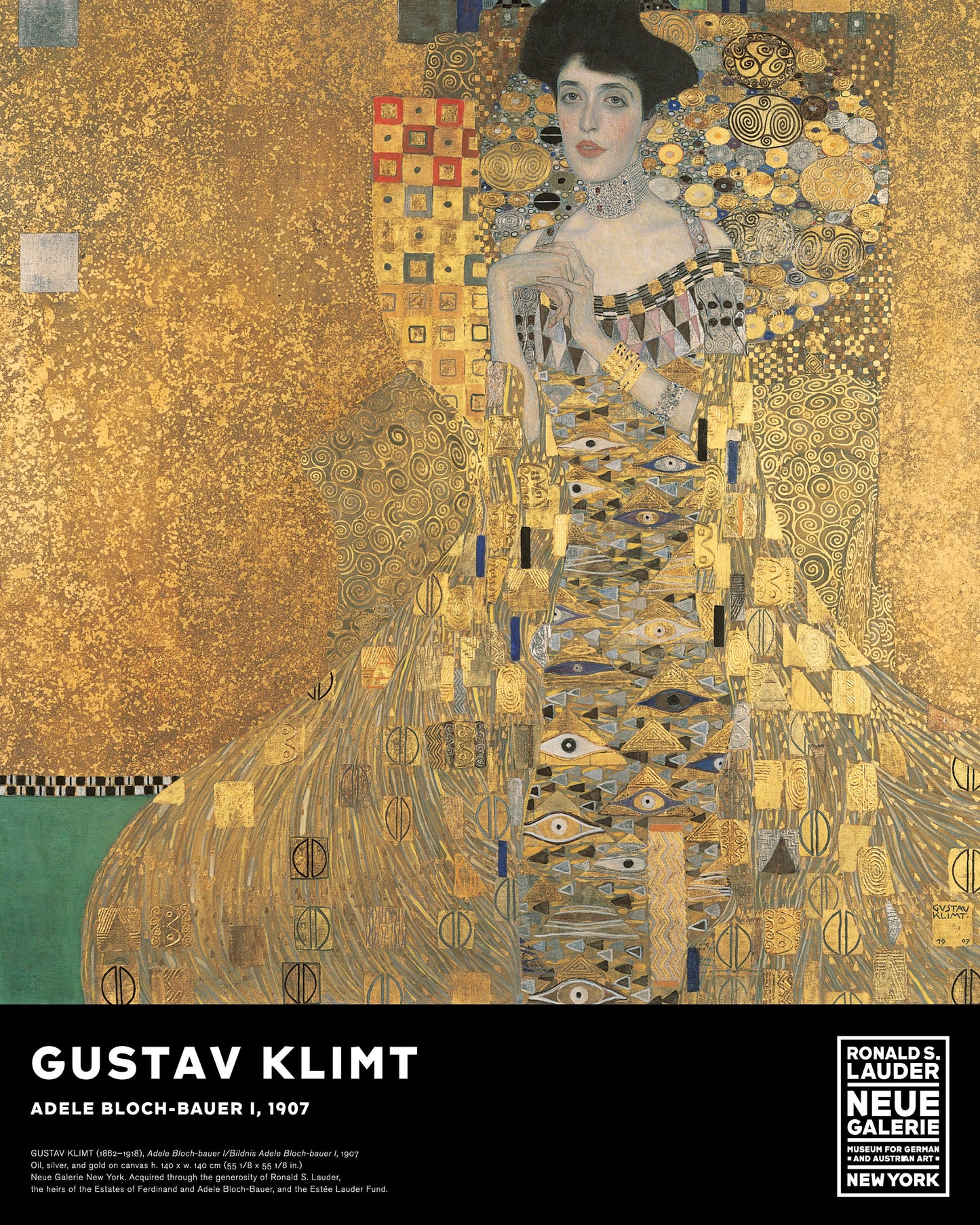 Gustav Klimt Exhibition Poster: Adele Bloch-Bauer I [Large].