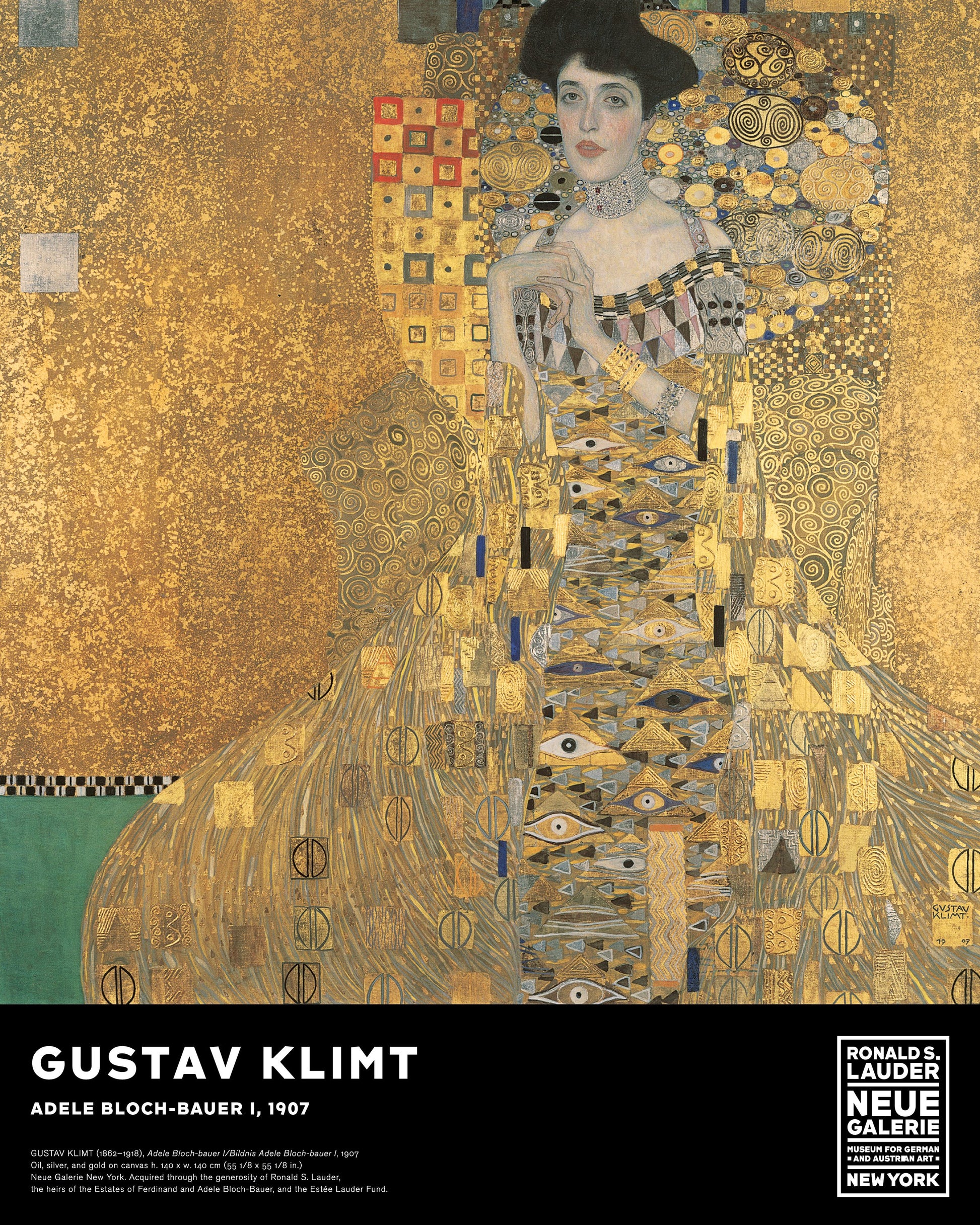 Gustav Klimt Exhibition Poster: Adele Bloch-Bauer I [Large].