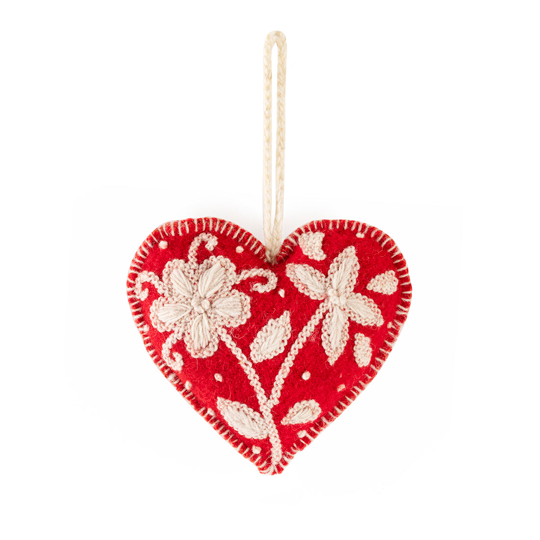 Embroidered Heart - Flower Bouquet
