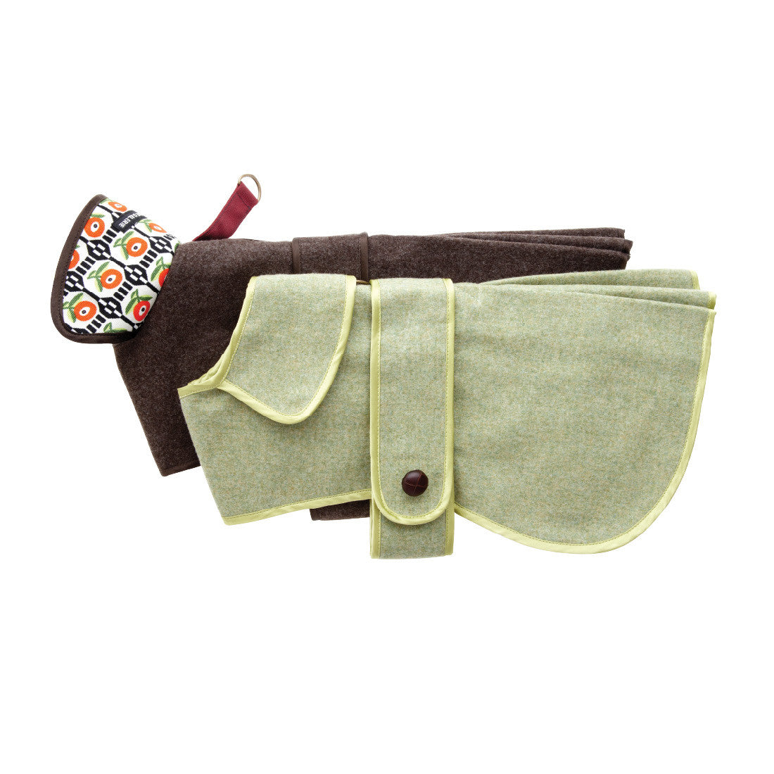 Chocolate Brown and Apple Green Hund Coat