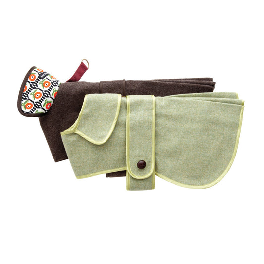 Chocolate Brown and Apple Green Hund Coat