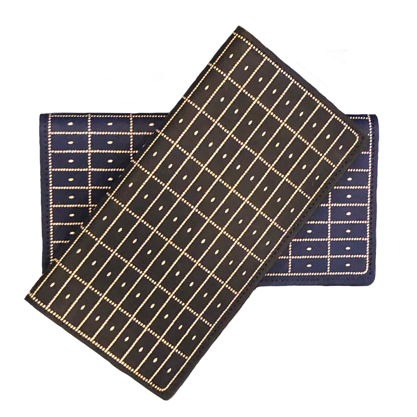 Hoffmann Checkbook - Gold lacquer on black or navy blue