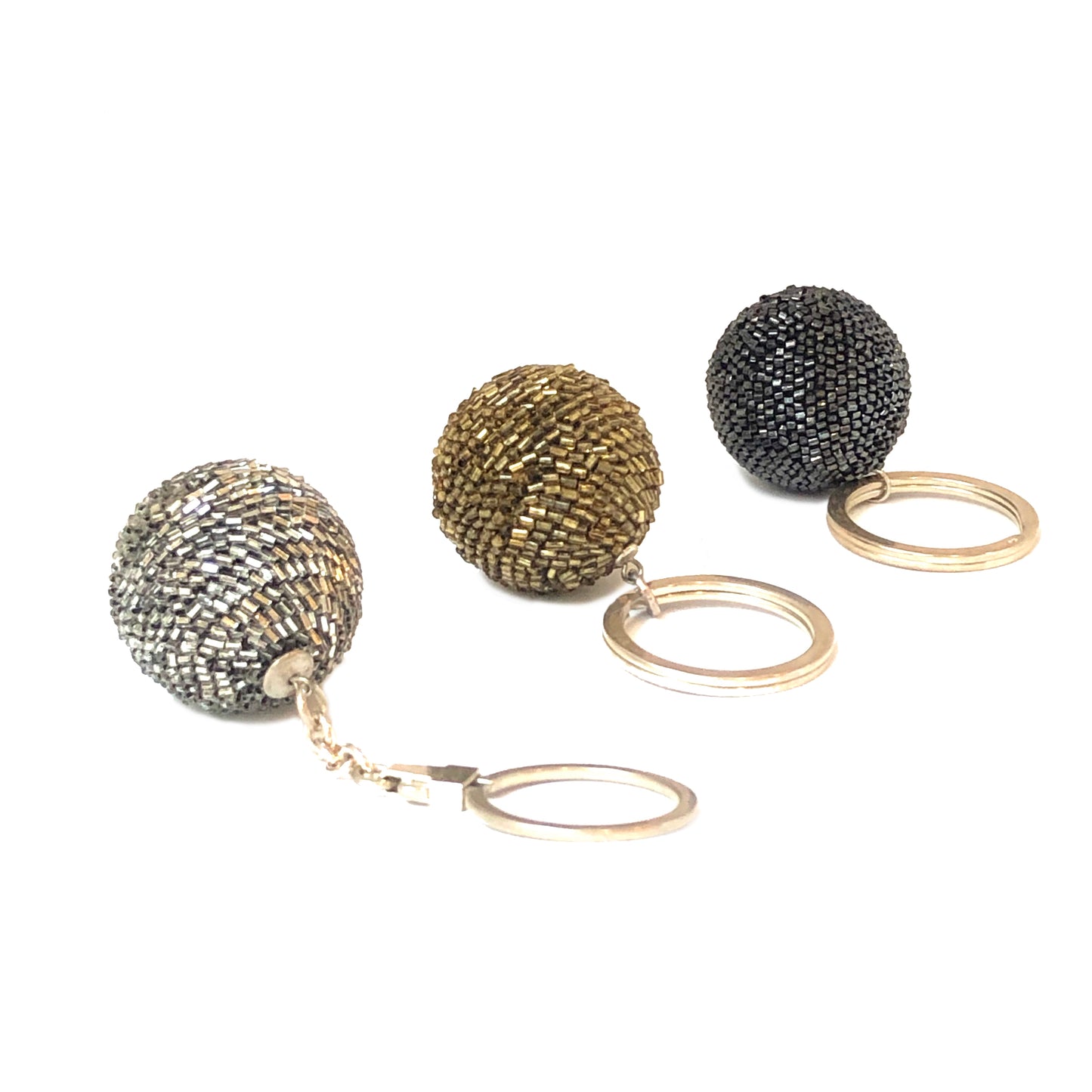 Vintage Bohemian Glass Bead Key Ring