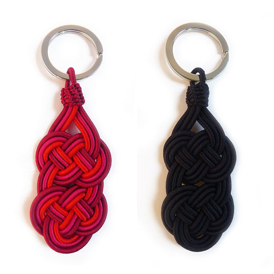 Passementerie Key Ring - red and midnight blue
